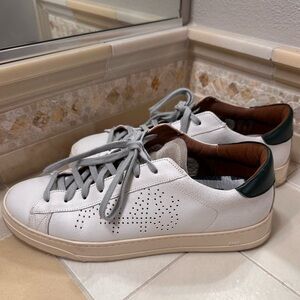 P448 White and Gray Leather Sneakers